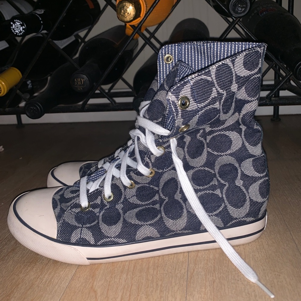 Authentic Coach Logo Hightop Sneakers